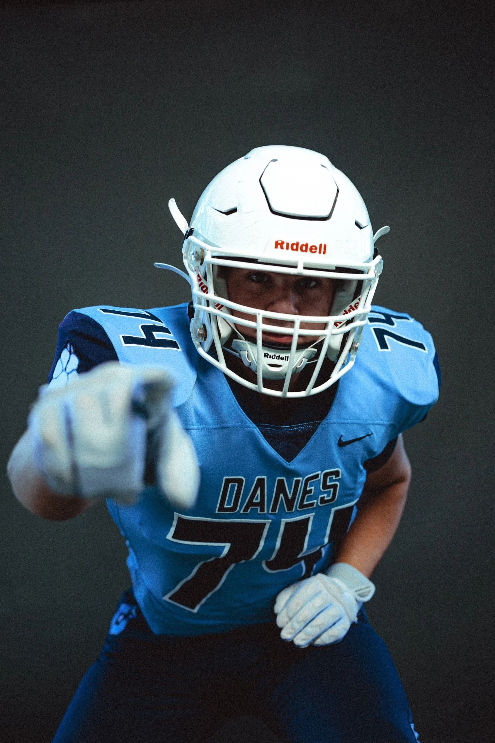 Finley in his Denmark High School number 74 football uniform